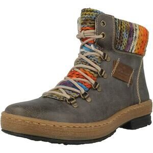 NWT Rieker Women's Emerald Hiker Look Zip Ankle Boots 5.5-6 B(M) Graphite